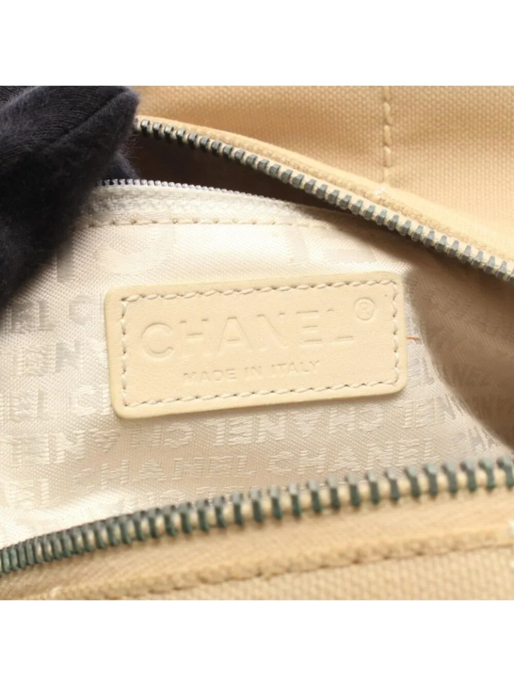 Chanel Choco Bar Beige Canvas Leather Bar Boston Bag